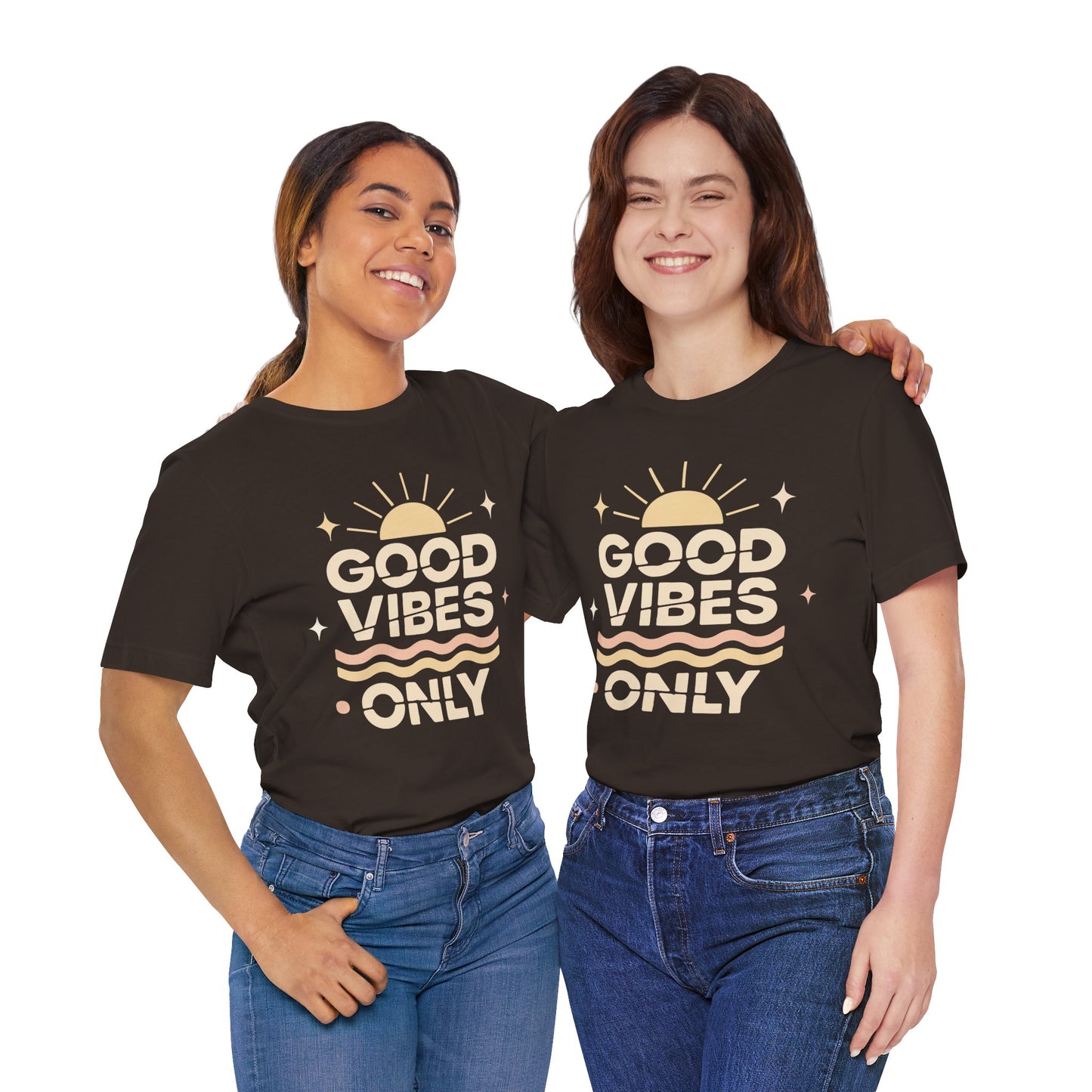 Good Vibes Only | Retro Sun Unisex Jersey Tee, Summer T-Shirt, Casual Wear, Beach Outfit, Positive Vibe Apparel, Gift Idea