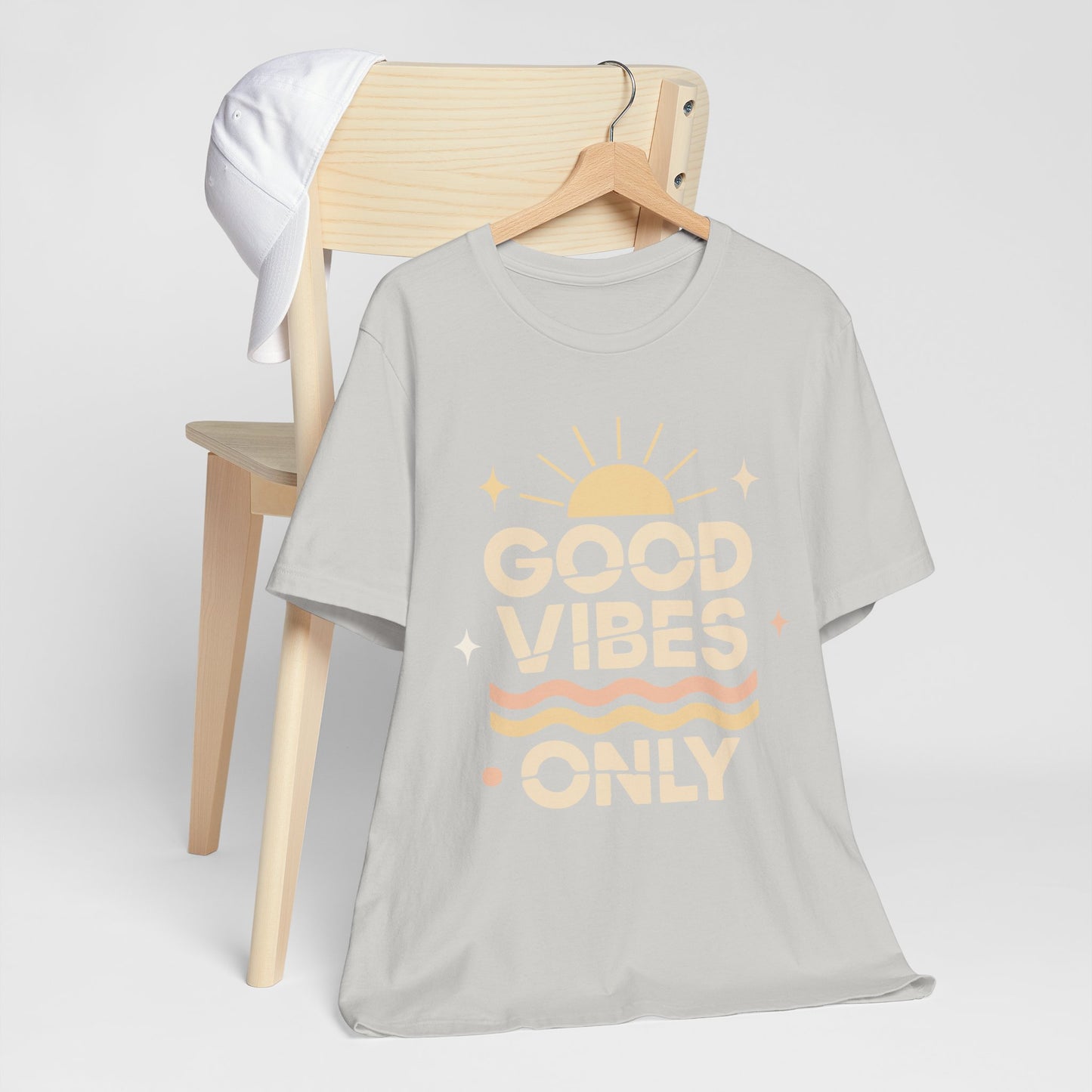 Good Vibes Only | Retro Sun Unisex Jersey Tee, Summer T-Shirt, Casual Wear, Beach Outfit, Positive Vibe Apparel, Gift Idea