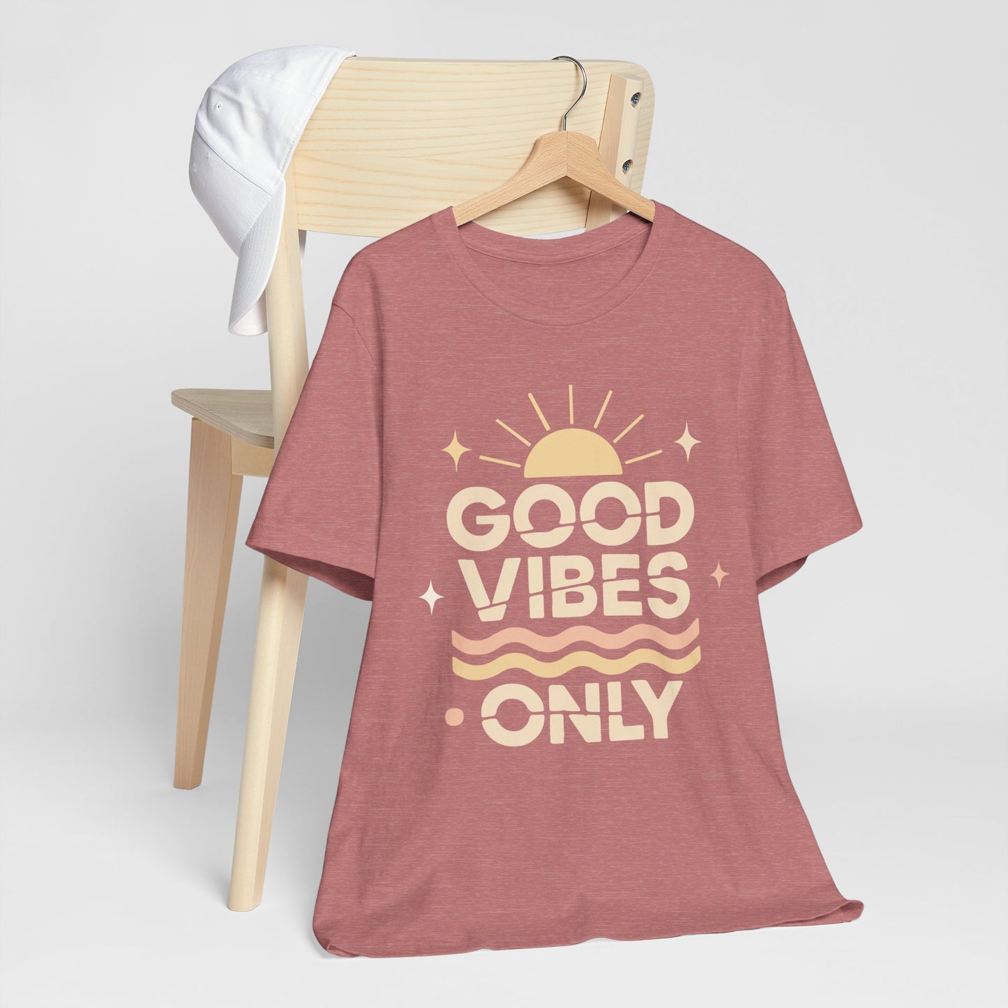 Good Vibes Only | Retro Sun Unisex Jersey Tee, Summer T-Shirt, Casual Wear, Beach Outfit, Positive Vibe Apparel, Gift Idea