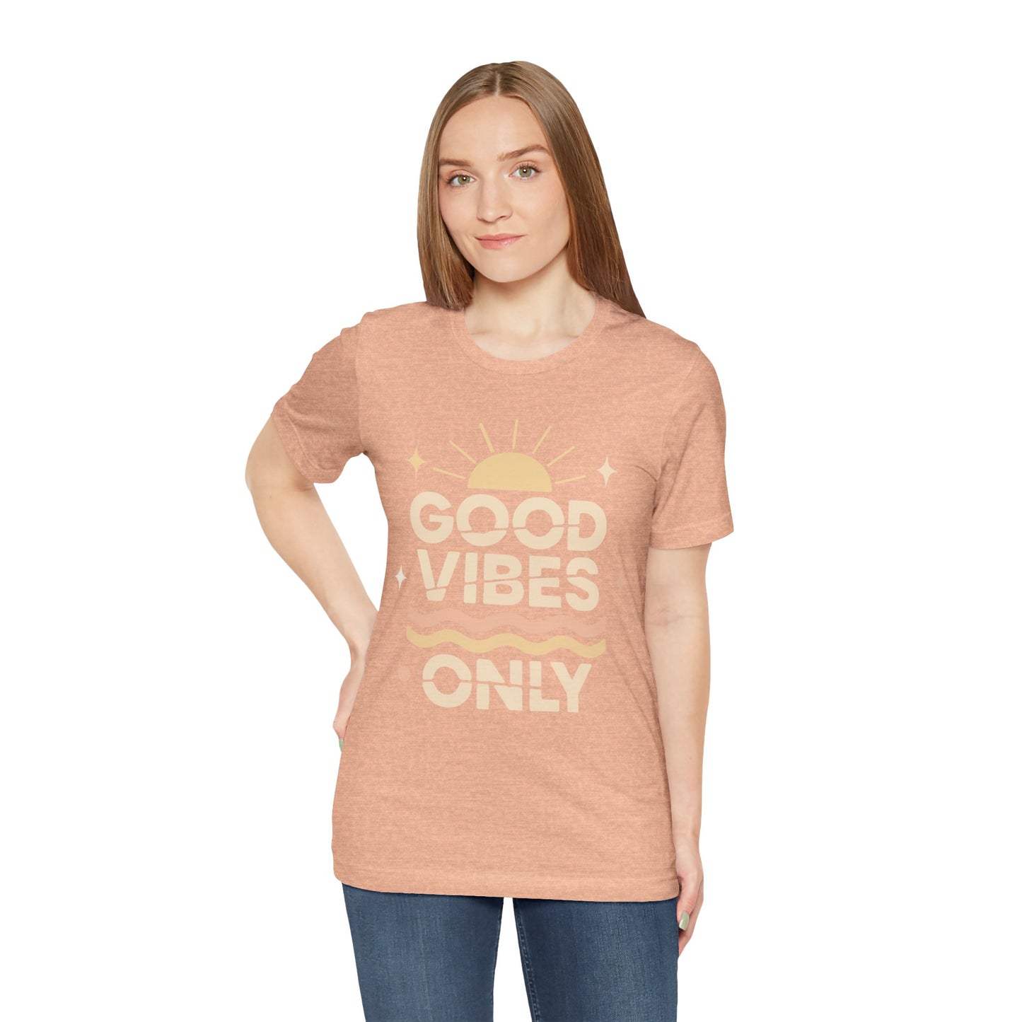 Good Vibes Only | Retro Sun Unisex Jersey Tee, Summer T-Shirt, Casual Wear, Beach Outfit, Positive Vibe Apparel, Gift Idea