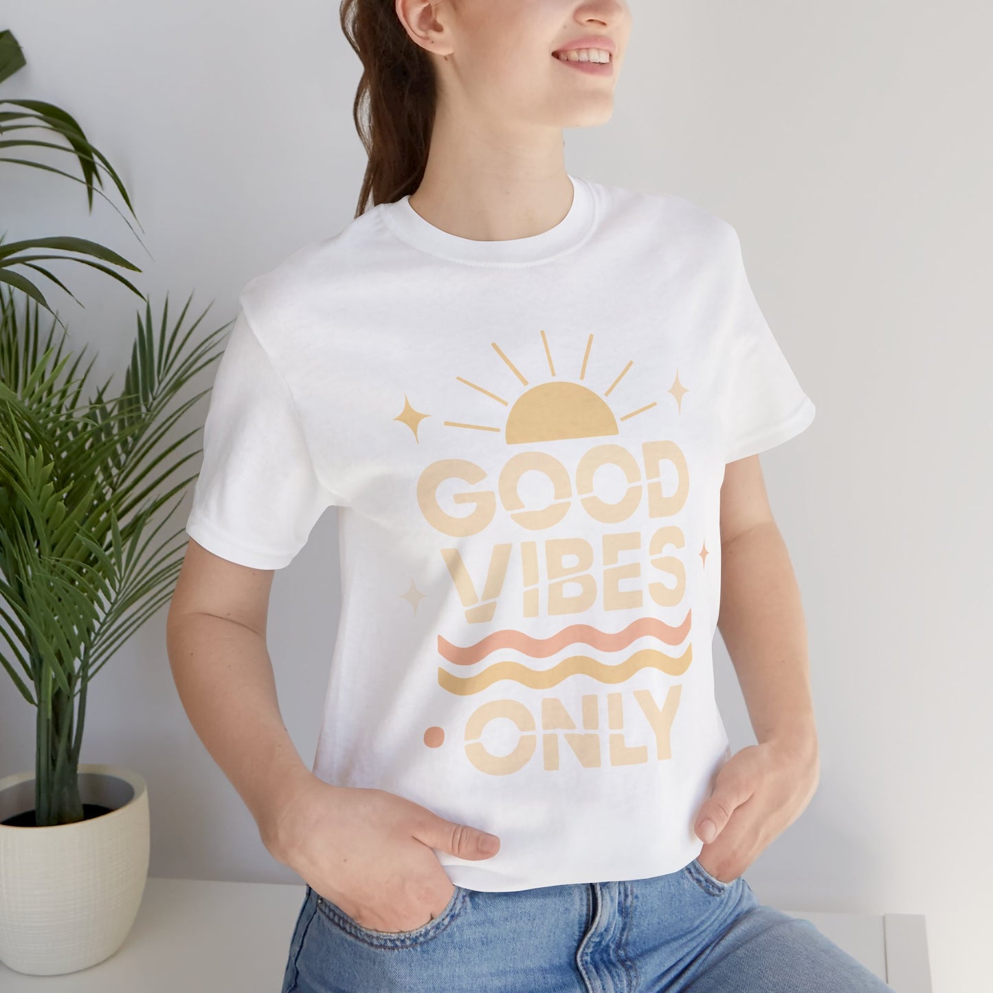 Good Vibes Only | Retro Sun Unisex Jersey Tee, Summer T-Shirt, Casual Wear, Beach Outfit, Positive Vibe Apparel, Gift Idea