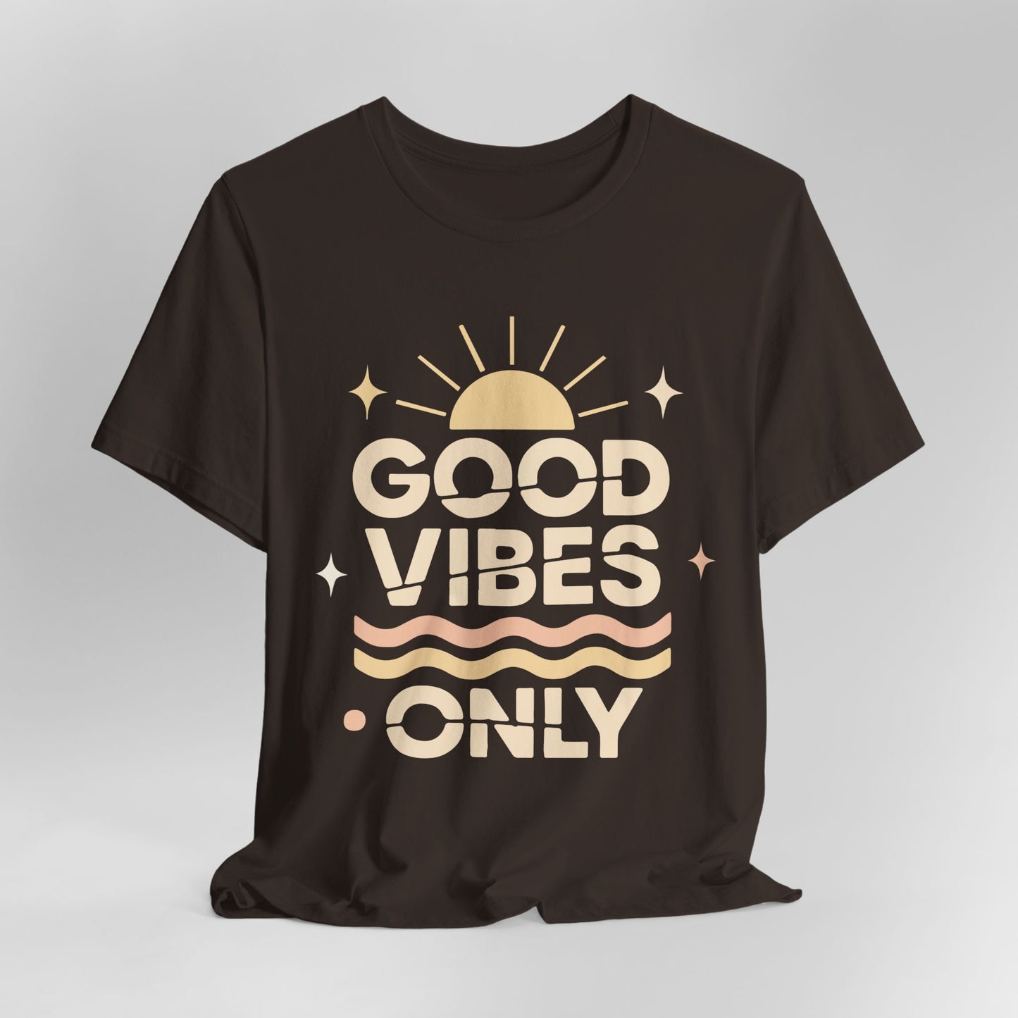 Good Vibes Only | Retro Sun Unisex Jersey Tee, Summer T-Shirt, Casual Wear, Beach Outfit, Positive Vibe Apparel, Gift Idea
