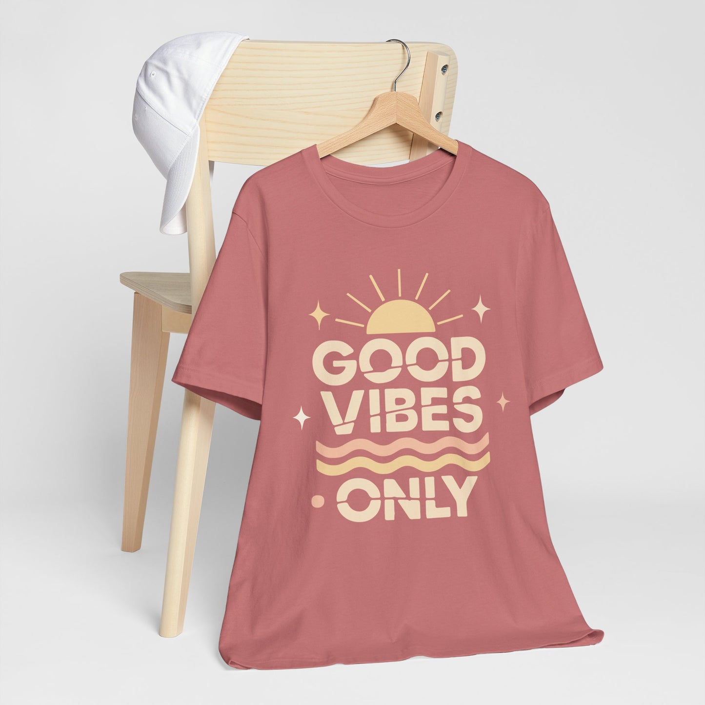 Good Vibes Only | Retro Sun Unisex Jersey Tee, Summer T-Shirt, Casual Wear, Beach Outfit, Positive Vibe Apparel, Gift Idea