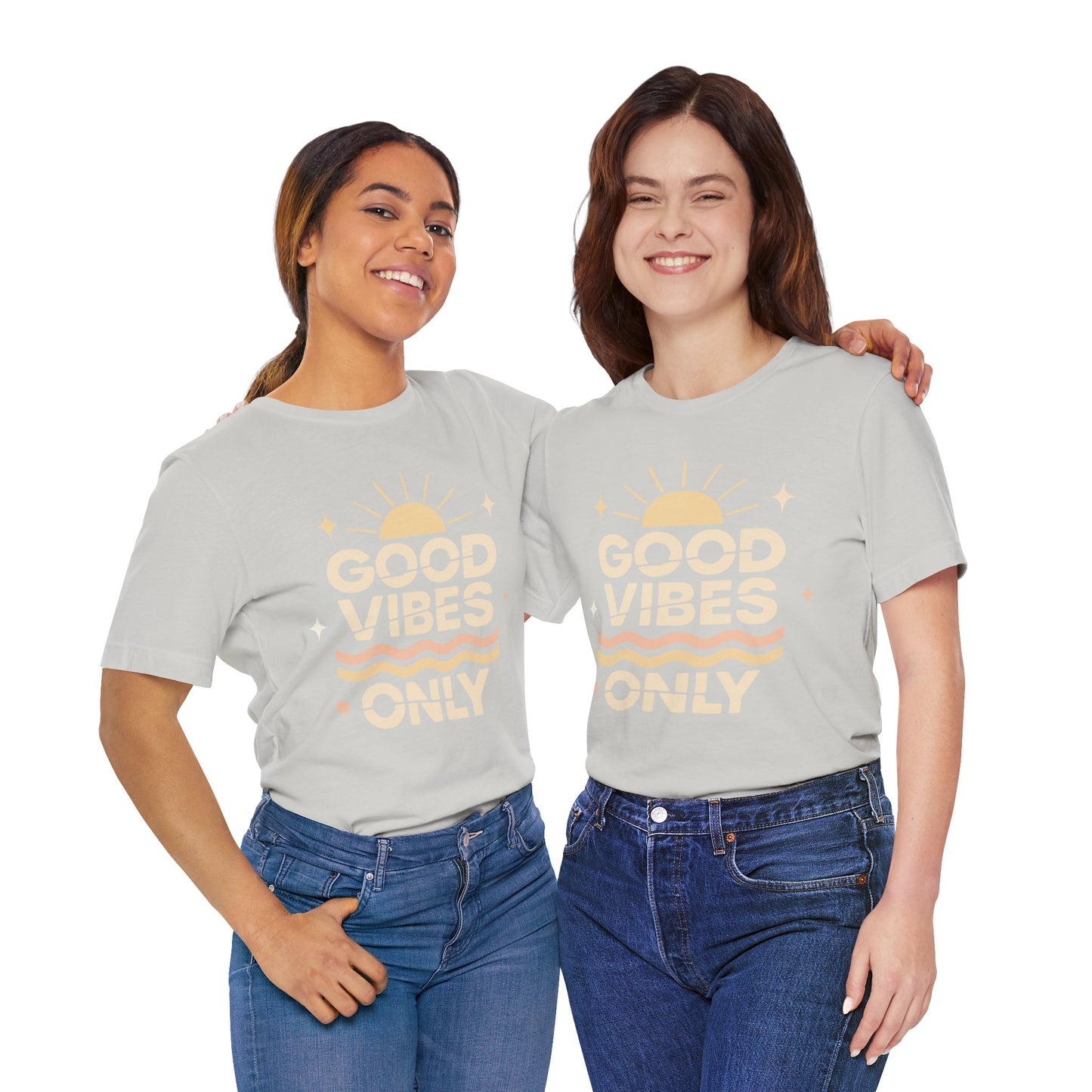 Good Vibes Only | Retro Sun Unisex Jersey Tee, Summer T-Shirt, Casual Wear, Beach Outfit, Positive Vibe Apparel, Gift Idea