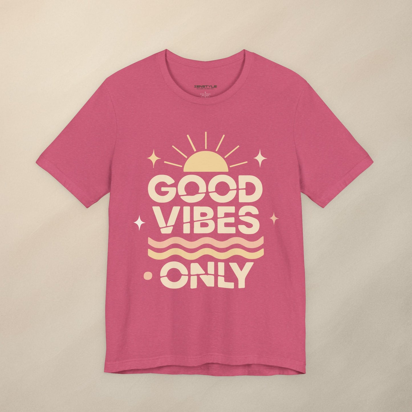 Good Vibes Only | Retro Sun Unisex Jersey Tee, Summer T-Shirt, Casual Wear, Beach Outfit, Positive Vibe Apparel, Gift Idea