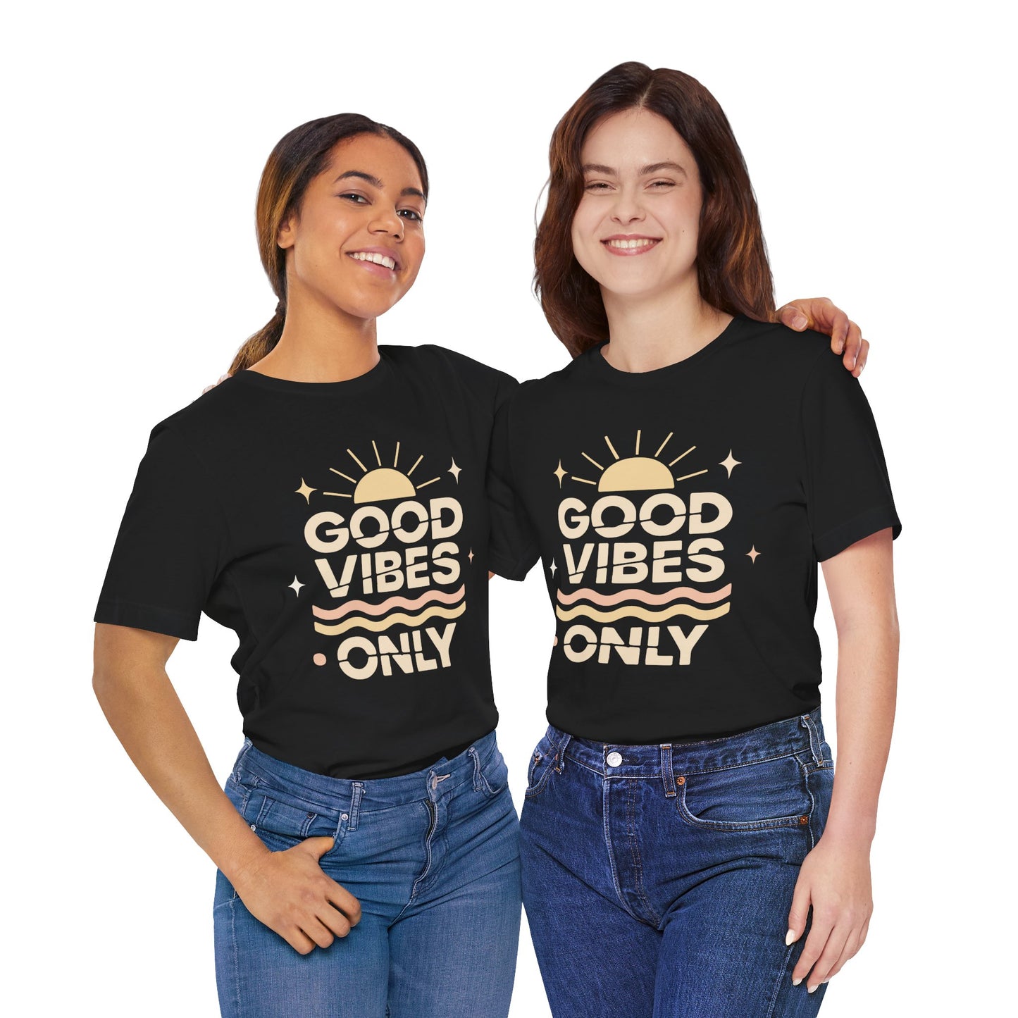 Good Vibes Only | Retro Sun Unisex Jersey Tee, Summer T-Shirt, Casual Wear, Beach Outfit, Positive Vibe Apparel, Gift Idea