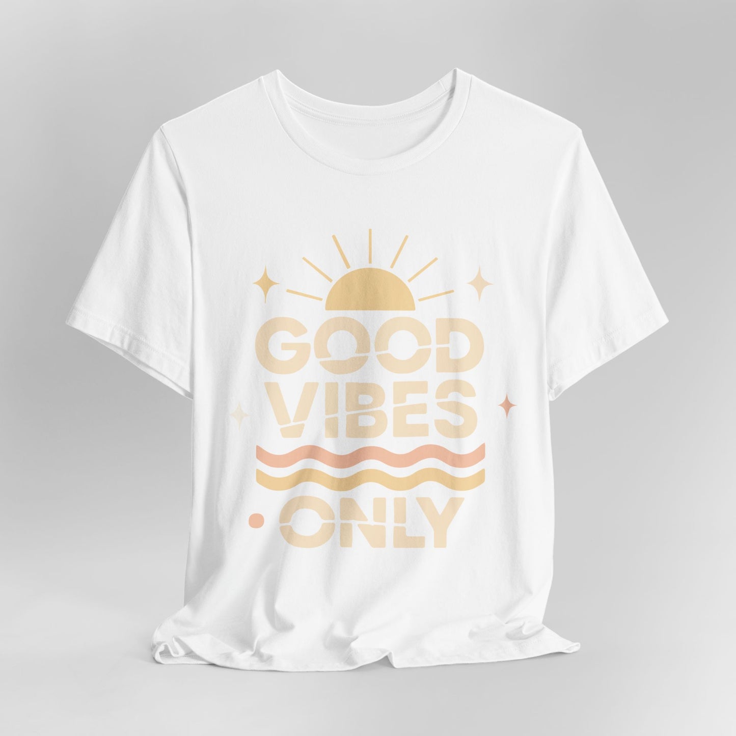 Good Vibes Only | Retro Sun Unisex Jersey Tee, Summer T-Shirt, Casual Wear, Beach Outfit, Positive Vibe Apparel, Gift Idea