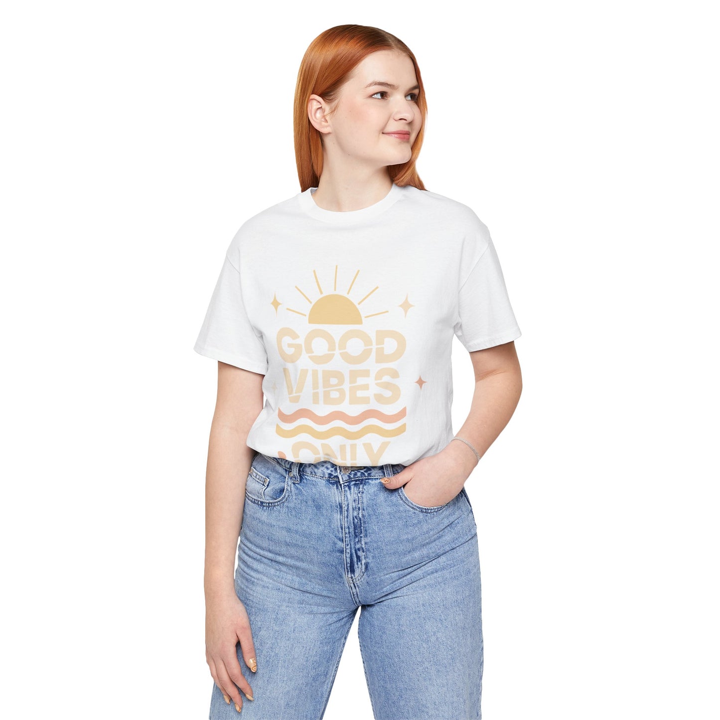 Good Vibes Only | Retro Sun Unisex Jersey Tee, Summer T-Shirt, Casual Wear, Beach Outfit, Positive Vibe Apparel, Gift Idea