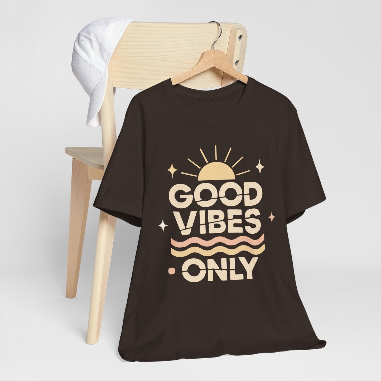 Good Vibes Only | Retro Sun Unisex Jersey Tee, Summer T-Shirt, Casual Wear, Beach Outfit, Positive Vibe Apparel, Gift Idea