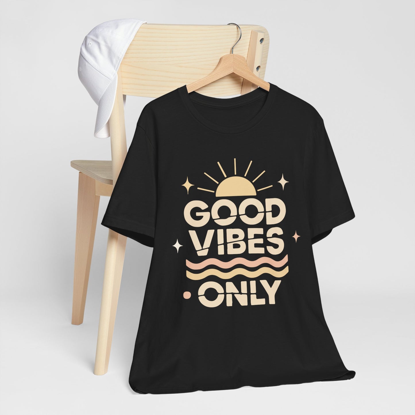 Good Vibes Only | Retro Sun Unisex Jersey Tee, Summer T-Shirt, Casual Wear, Beach Outfit, Positive Vibe Apparel, Gift Idea