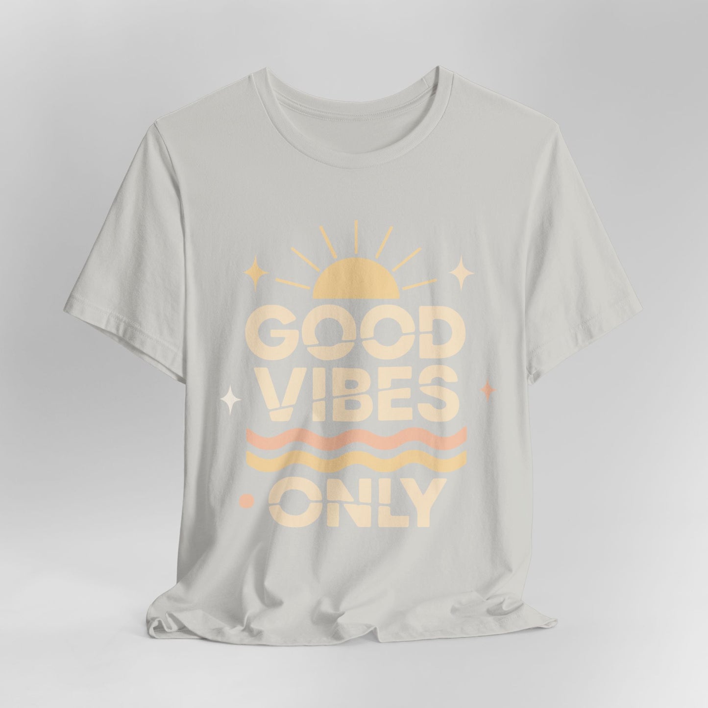 Good Vibes Only | Retro Sun Unisex Jersey Tee, Summer T-Shirt, Casual Wear, Beach Outfit, Positive Vibe Apparel, Gift Idea
