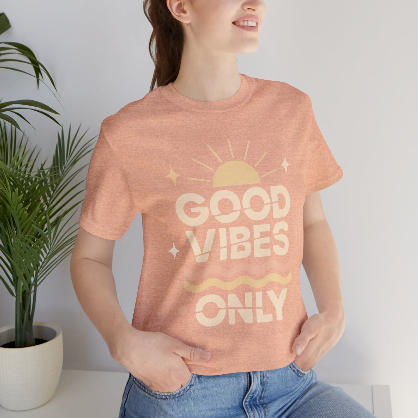 Good Vibes Only | Retro Sun Unisex Jersey Tee, Summer T-Shirt, Casual Wear, Beach Outfit, Positive Vibe Apparel, Gift Idea