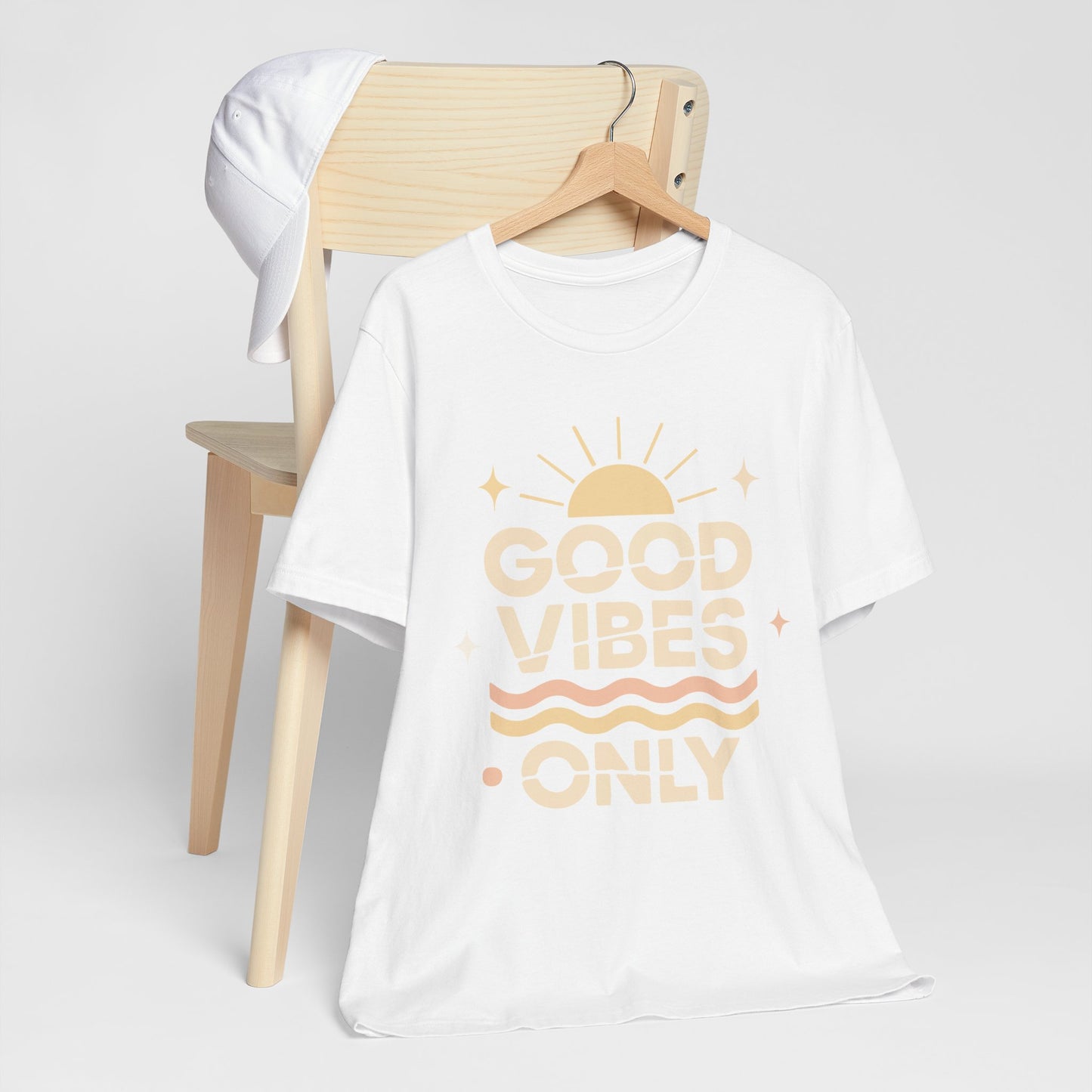 Good Vibes Only | Retro Sun Unisex Jersey Tee, Summer T-Shirt, Casual Wear, Beach Outfit, Positive Vibe Apparel, Gift Idea