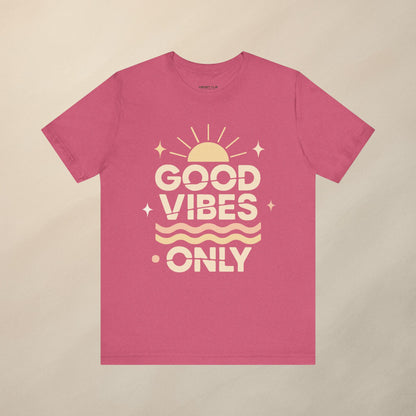 Good Vibes Only | Retro Sun Unisex Jersey Tee, Summer T-Shirt, Casual Wear, Beach Outfit, Positive Vibe Apparel, Gift Idea