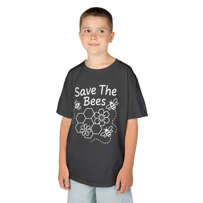 "Save The Bees" Kids Eco Awareness Tee – Unisex Organic Cotton Shirt, Nature Lover Gift, Children’s Environment Tee