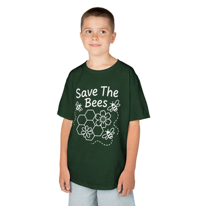 "Save The Bees" Kids Eco Awareness Tee – Unisex Organic Cotton Shirt, Nature Lover Gift, Children’s Environment Tee