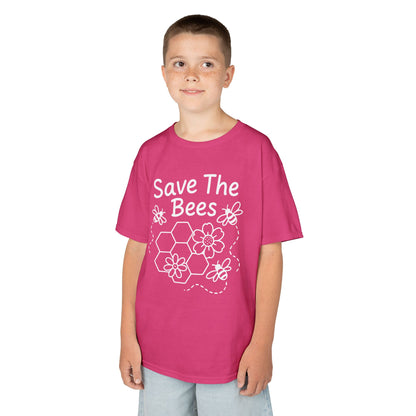 "Save The Bees" Kids Eco Awareness Tee – Unisex Organic Cotton Shirt, Nature Lover Gift, Children’s Environment Tee