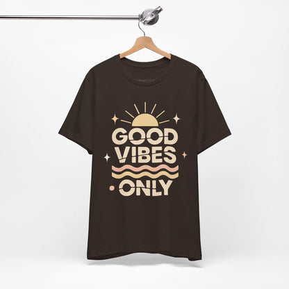 Good Vibes Only | Retro Sun Unisex Jersey Tee, Summer T-Shirt, Casual Wear, Beach Outfit, Positive Vibe Apparel, Gift Idea