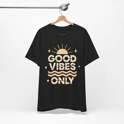 Good Vibes Only | Retro Sun Unisex Jersey Tee, Summer T-Shirt, Casual Wear, Beach Outfit, Positive Vibe Apparel, Gift Idea