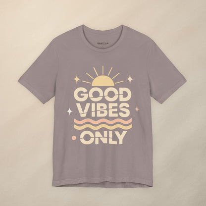 Good Vibes Only | Retro Sun Unisex Jersey Tee, Summer T-Shirt, Casual Wear, Beach Outfit, Positive Vibe Apparel, Gift Idea