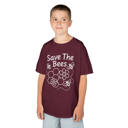 "Save The Bees" Kids Eco Awareness Tee – Unisex Organic Cotton Shirt, Nature Lover Gift, Children’s Environment Tee