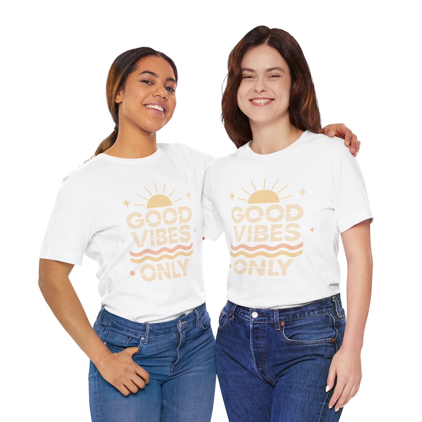 Good Vibes Only | Retro Sun Unisex Jersey Tee, Summer T-Shirt, Casual Wear, Beach Outfit, Positive Vibe Apparel, Gift Idea