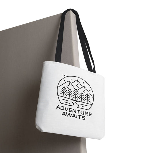 Adventure Awaits – Eco-Friendly Tote Bag for Nature Lovers, Travel Companion, Outdoor Enthusiast Gift, Camping Tote.