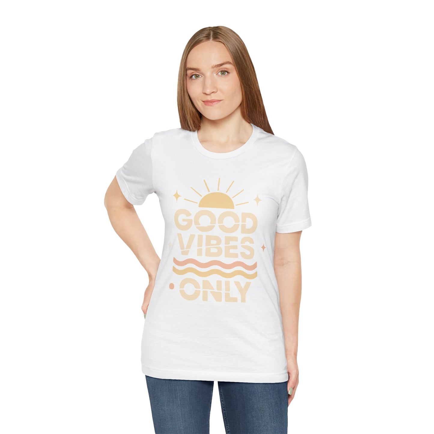 Good Vibes Only | Retro Sun Unisex Jersey Tee, Summer T-Shirt, Casual Wear, Beach Outfit, Positive Vibe Apparel, Gift Idea