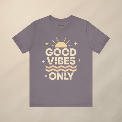 Good Vibes Only | Retro Sun Unisex Jersey Tee, Summer T-Shirt, Casual Wear, Beach Outfit, Positive Vibe Apparel, Gift Idea