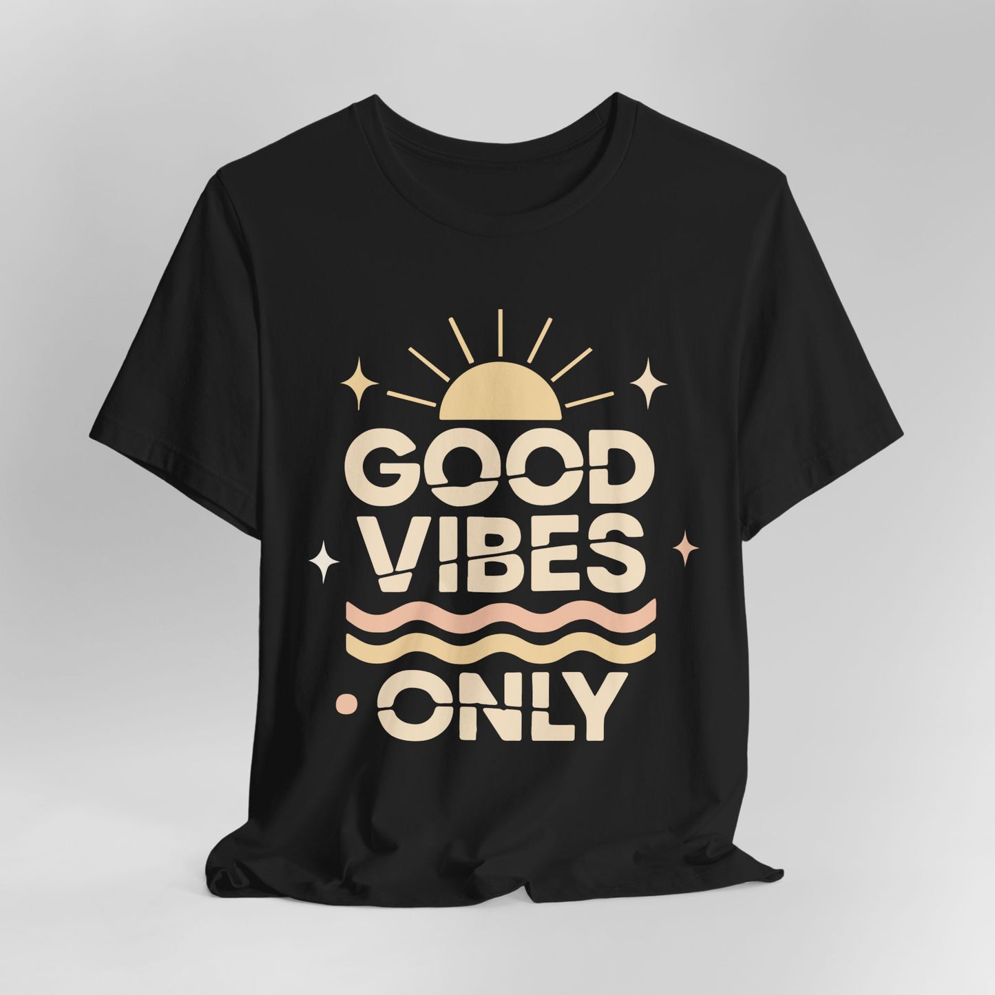 Good Vibes Only | Retro Sun Unisex Jersey Tee, Summer T-Shirt, Casual Wear, Beach Outfit, Positive Vibe Apparel, Gift Idea