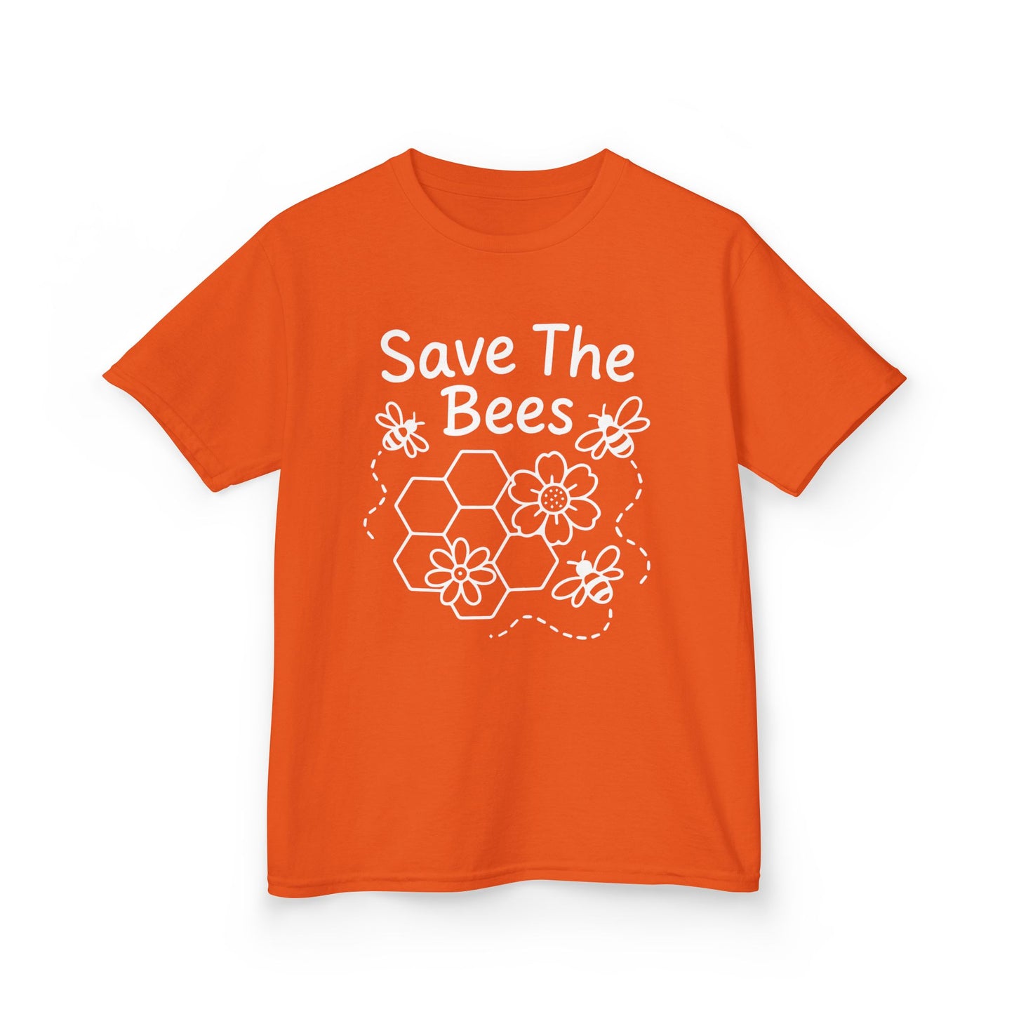 "Save The Bees" Kids Eco Awareness Tee – Unisex Organic Cotton Shirt, Nature Lover Gift, Children’s Environment Tee