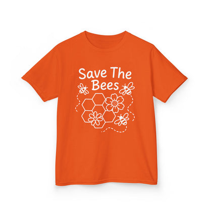 "Save The Bees" Kids Eco Awareness Tee – Unisex Organic Cotton Shirt, Nature Lover Gift, Children’s Environment Tee