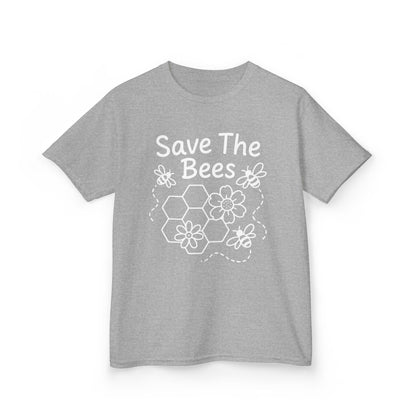"Save The Bees" Kids Eco Awareness Tee – Unisex Organic Cotton Shirt, Nature Lover Gift, Children’s Environment Tee
