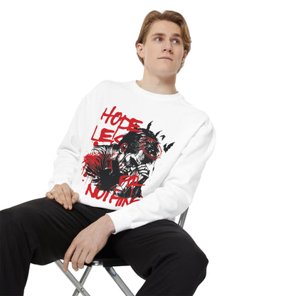 Hopeles For Noting Unisex Garment-Dyed Sweatshirt, Cozy Pullover, Casual Layer, Gift for Him, Street Art Fashion