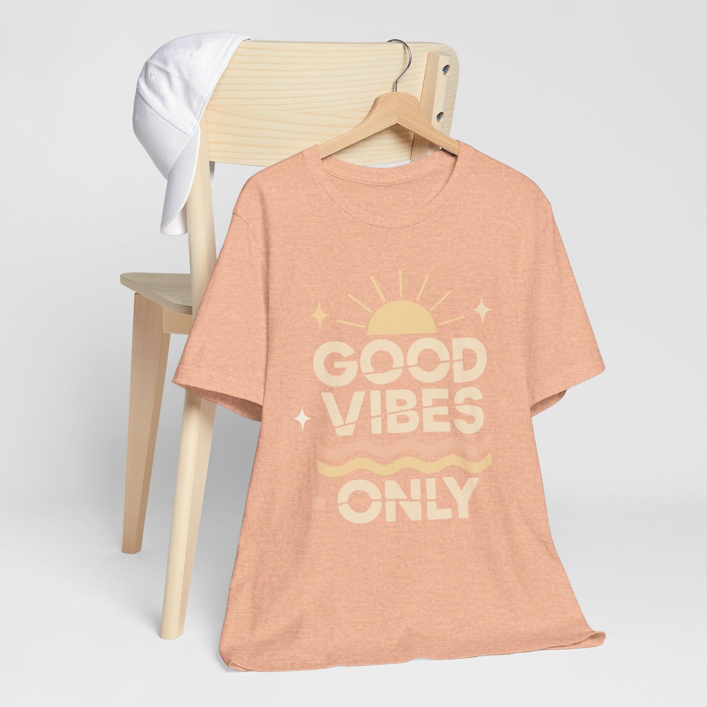 Good Vibes Only | Retro Sun Unisex Jersey Tee, Summer T-Shirt, Casual Wear, Beach Outfit, Positive Vibe Apparel, Gift Idea