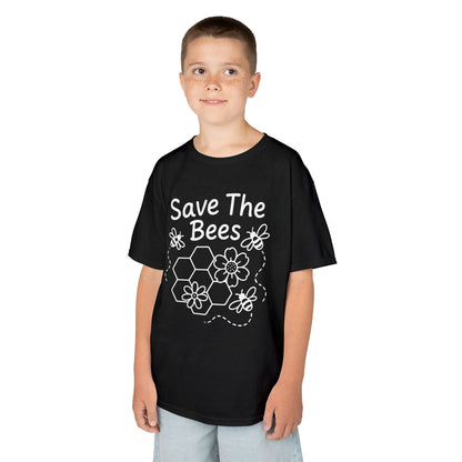 "Save The Bees" Kids Eco Awareness Tee – Unisex Organic Cotton Shirt, Nature Lover Gift, Children’s Environment Tee