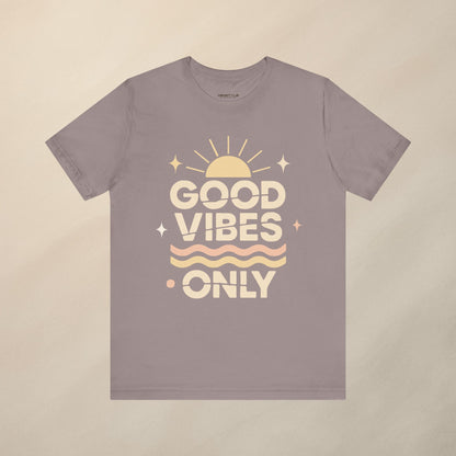 Good Vibes Only | Retro Sun Unisex Jersey Tee, Summer T-Shirt, Casual Wear, Beach Outfit, Positive Vibe Apparel, Gift Idea