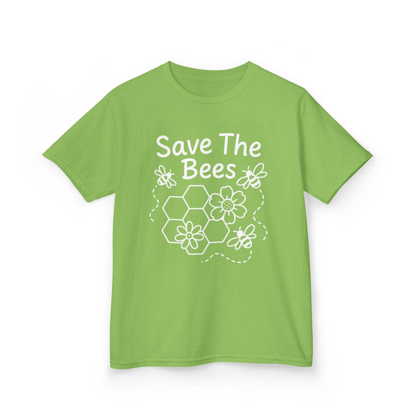 "Save The Bees" Kids Eco Awareness Tee – Unisex Organic Cotton Shirt, Nature Lover Gift, Children’s Environment Tee
