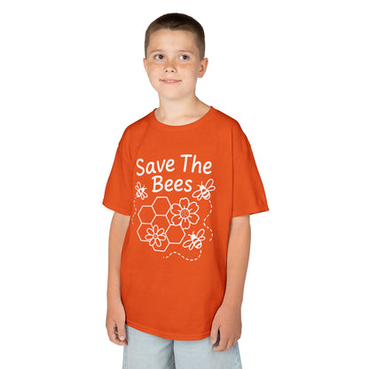 "Save The Bees" Kids Eco Awareness Tee – Unisex Organic Cotton Shirt, Nature Lover Gift, Children’s Environment Tee