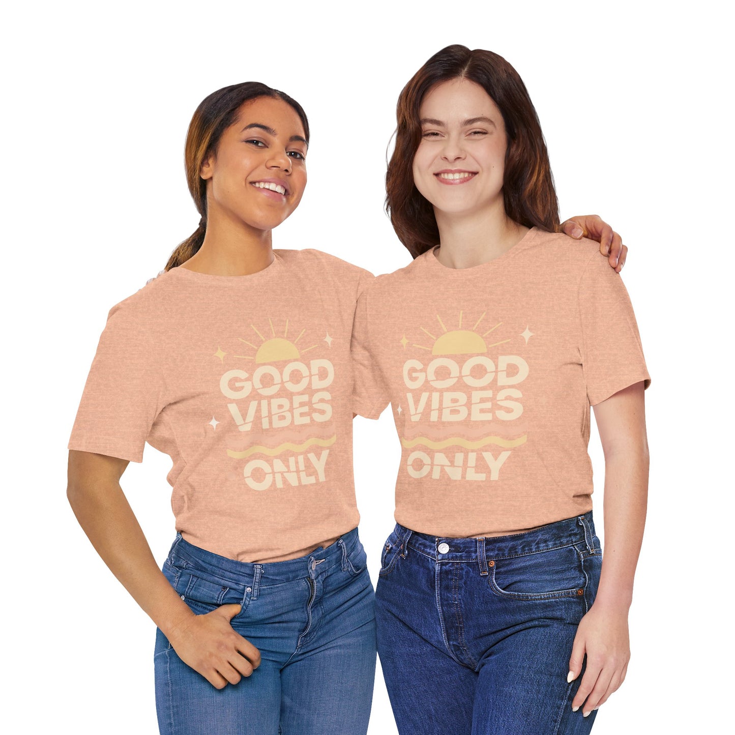 Good Vibes Only | Retro Sun Unisex Jersey Tee, Summer T-Shirt, Casual Wear, Beach Outfit, Positive Vibe Apparel, Gift Idea
